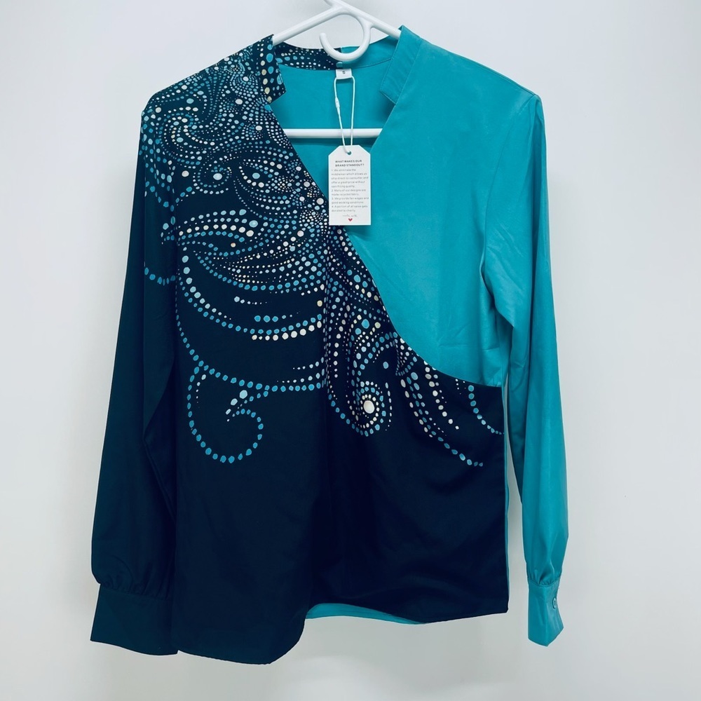 Women’s Casual Dress Long Sleeved Blouse Multicolor Size Small